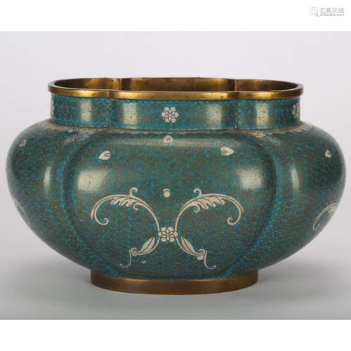 CHINESE CLOISONNE PLANTER'S POT