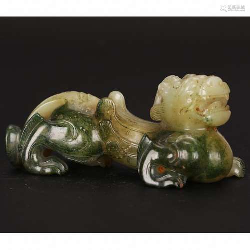 CHINESE JADE CARVED BEAST