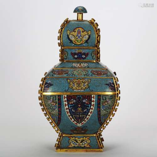 CHINESE CLOISONNE COVER VASE