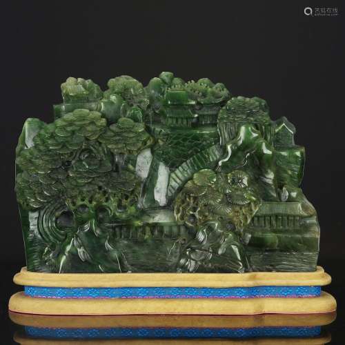 CHINESE SPINACH JADE LANDSCAPE BOULDER