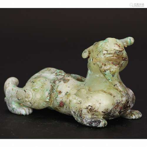 CHINESE JADE CARVED BEAST