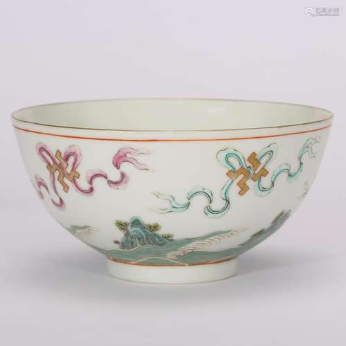 CHINESE FAMILLE ROSE PORCELAIN BOWL