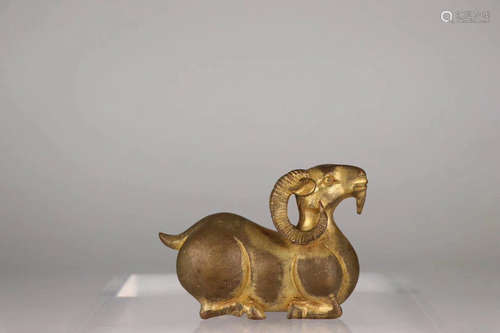 A GLIT BRONZE PAN GOAT DESIGN ORNAMENT