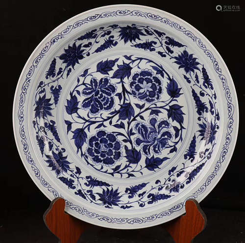 A BLUE&WHITE FLORAL PATTERN PATTERN