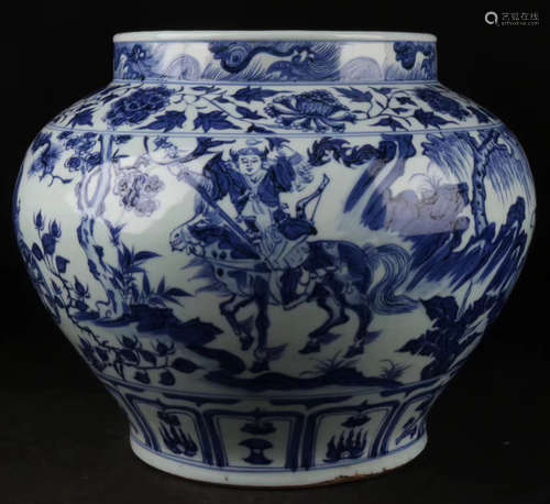 A BLUE&WHITE GUIGUZI PATTERN POT