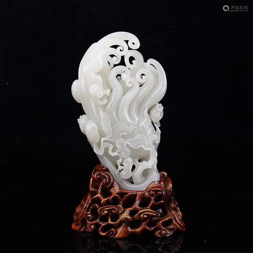 17-19TH CENTURY, A BUDDHA HAND DESIGN HETIAN YELLOW JADE ORNAMENT, QING DYNASTY