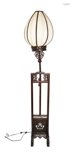 A Siamese Rosewood Chinese Style Floor Lamp