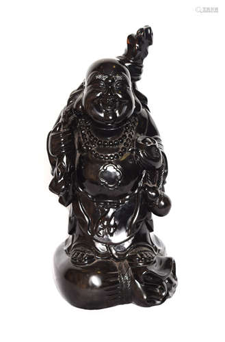 An Old Nauclea (Heitan) Wood Carved Laughing Buddha