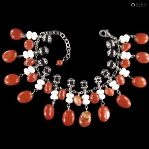 An Australian Red River Jasper Bead Bracelet