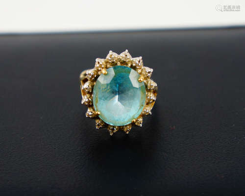 TOPAZ RING WITH DIAMOND