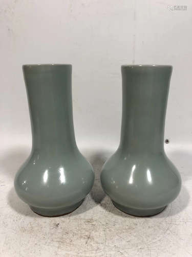 PAIR OF LONGQUAN KILN VASES