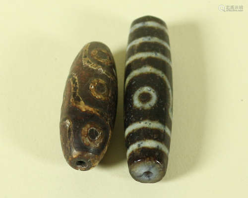 TWO DZI BEADS