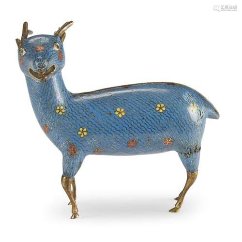 A Chinese cloisonné figure of a deer, qing dynasty, 18th/early 19th century