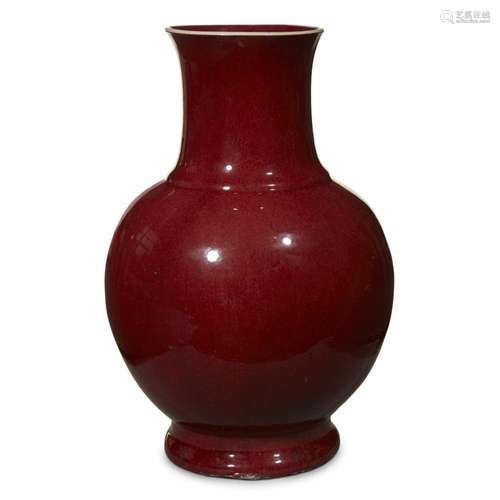 A Chinese copper-red glazed baluster vase,