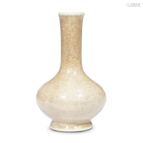 A Chinese crackle-glazed porcelain bottle vase, 19th Century