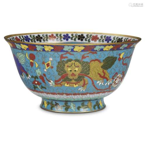 A Chinese cloisonné bowl in Ming dynasty style,