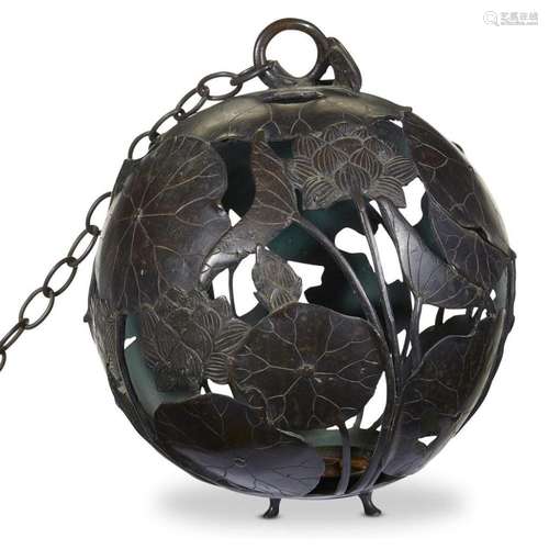 A Japanese bronze spherical 