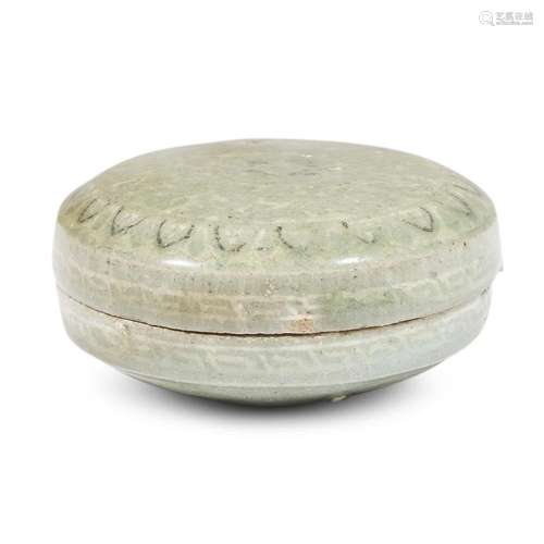 A Korean inlaid celadon cosmetic box, goryeo dynasty, 13th/14th century