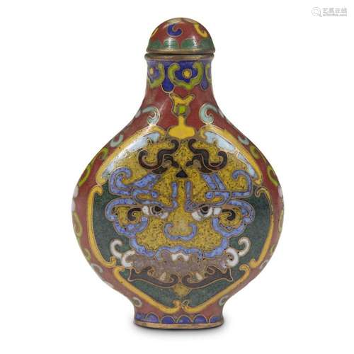 A Chinese cloisonné snuff bottle, impressed four-character qianlong mark, but later