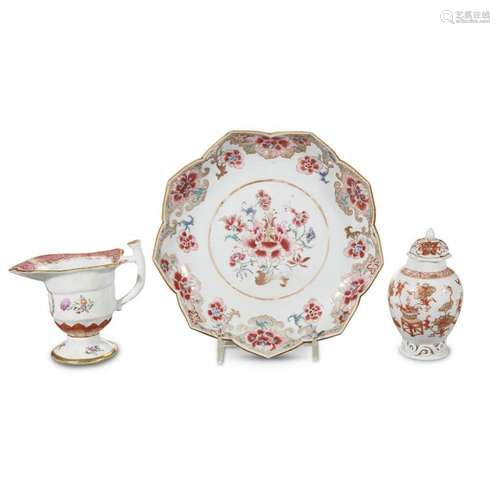 Three Chinese export porcelain items, circa 1750-80