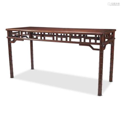 A Chinese hardwood painting table with 