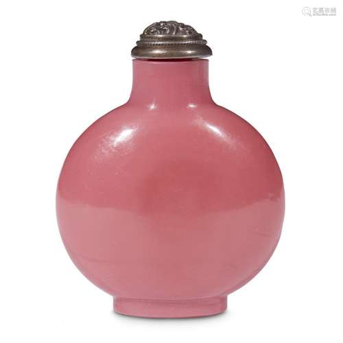 A Chinese opaque pink glass snuff bottle,