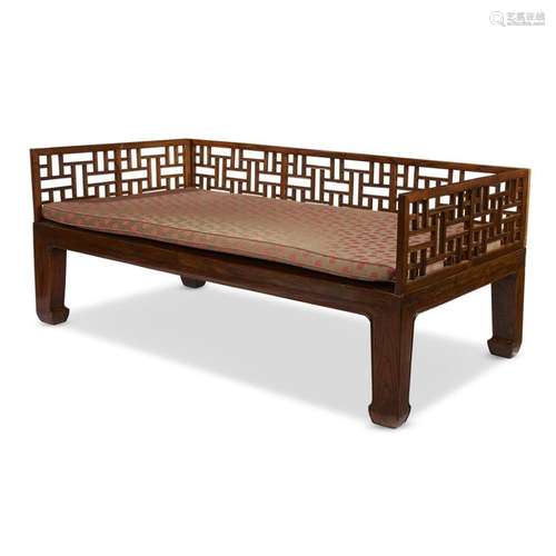 A Chinese hardwood lohan bed,