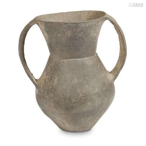 A Chinese grey pottery small amphora, neolithic period, possibly Xijia culture