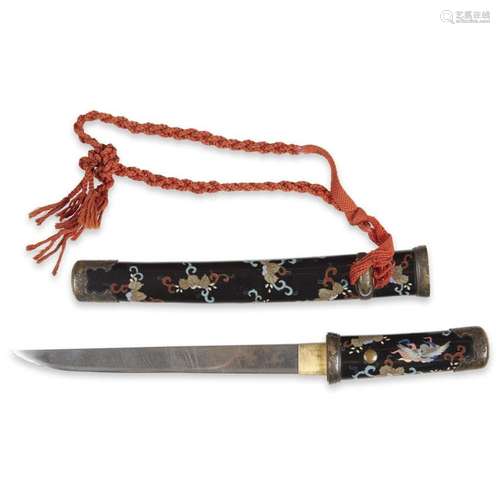 A Japanese tanto with cloisonné handle and sheath, meiji period