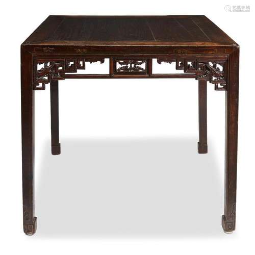 A Chinese lacquered wood square table,