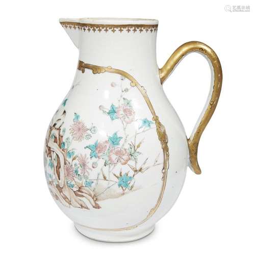 An unusual and finely-decorated Chinese export porcelain famille rose-decorated large jug, Second half 18th century