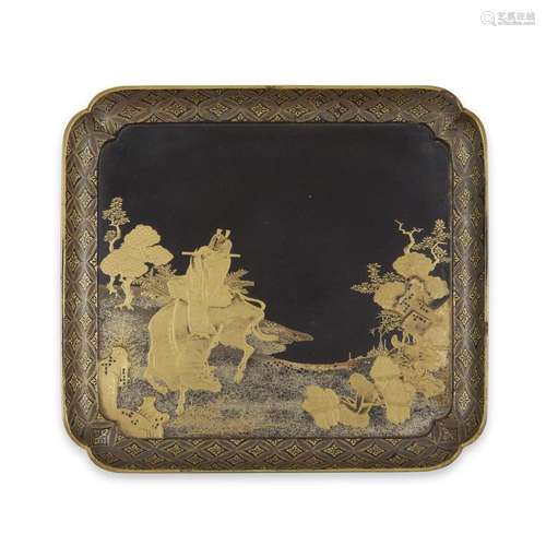 A Japanese lacquer rectangular tray, edo period, 18th/19th century