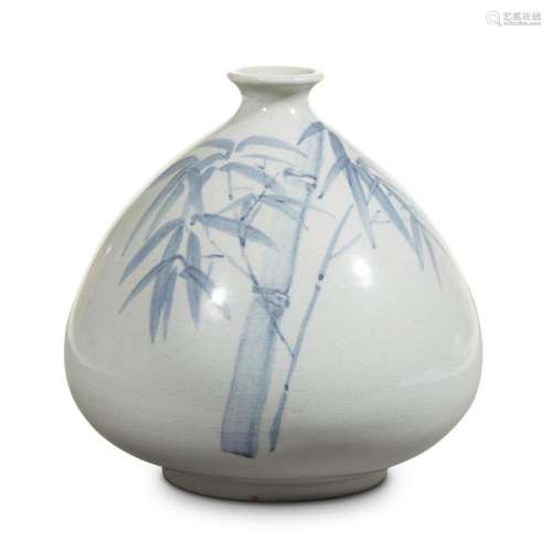 A Korean blue and white-decorated porcelain 