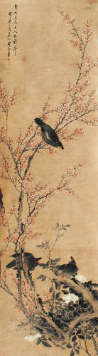 朱梦庐（1826～1900） 梅雀 立轴 设色纸本