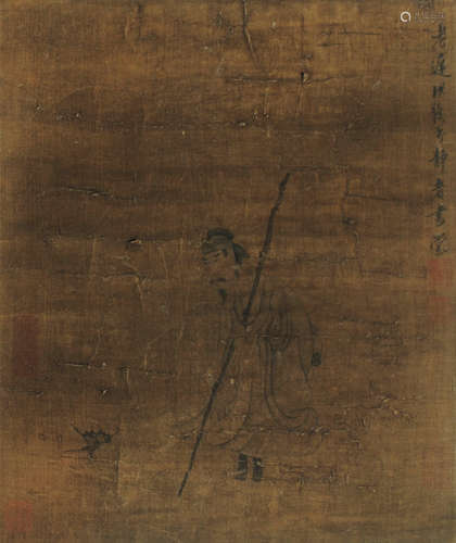 陈洪绶（1599～1652） 人物 镜片 水墨绢本