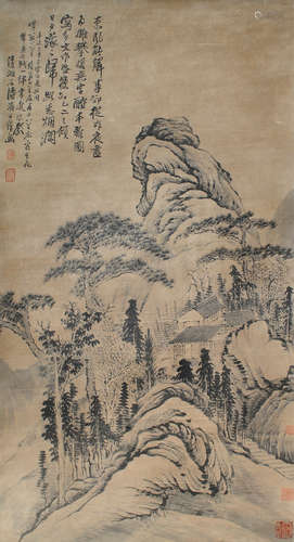 石涛（1642～1707） 山水 立轴 水墨纸本