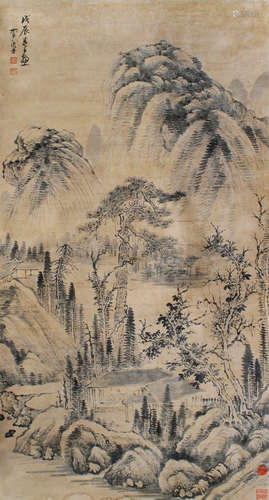 李流芳（1686～1756） 山水 立轴 水墨纸本