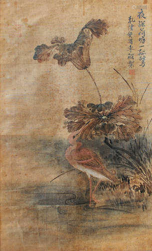 李鱓（1686～1756） 花鸟 立轴 设色绢本