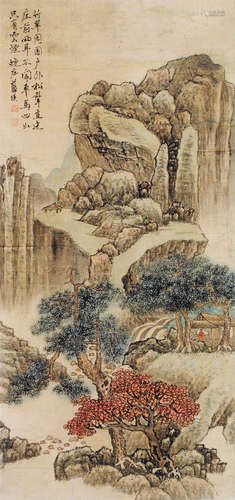 蓝瑛（1585～1664） 山水 立轴 设色纸本