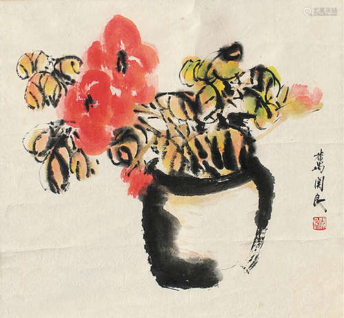 关良（1900～1986） 瓶花 立轴 设色纸本