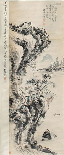 黄宾虹（1865～1955） 山水 立轴 设色纸本