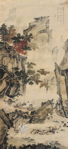 文徵明（1470～1559） 山水 镜片 设色纸本