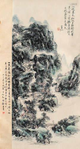 黄宾虹（1865～1955） 山水 立轴 设色纸本