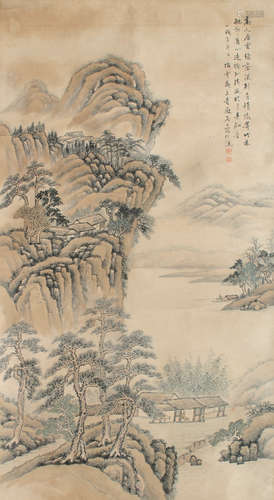 庄谦（1584～1637） 山水 立轴 设色纸本