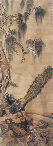 沈铨（1682～1760） 花鸟 立轴 设色绢本