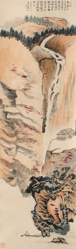 贺天健（1891～1977） 山水 立轴 设色纸本
