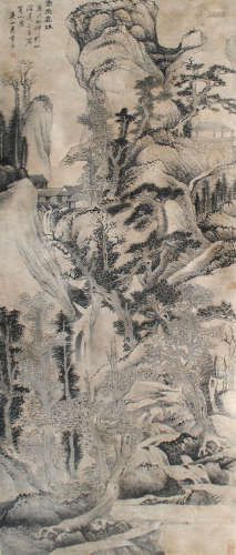 蓝瑛（1585～1664） 山水 立轴 水墨纸本