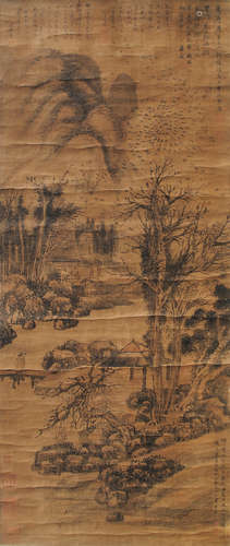 李流芳（1686～1756） 山水 立轴 设色绢本