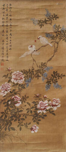 蒋庭锡（1669～1732） 花鸟 立轴 设色绢本