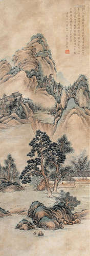 文徵明（1470～1559） 山水 立轴 设色纸本